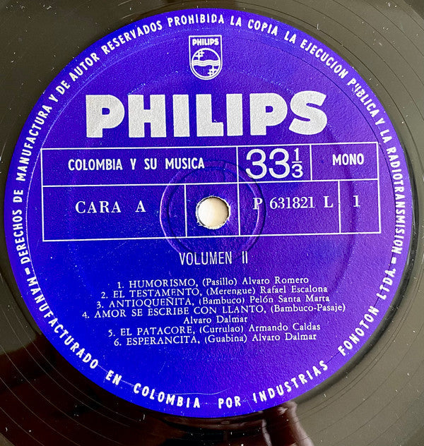 Various - Colombia Y Su Música Volumen II (Vinyl, LP, Compilation, Mono) Good Plus (G+) / Good (G)