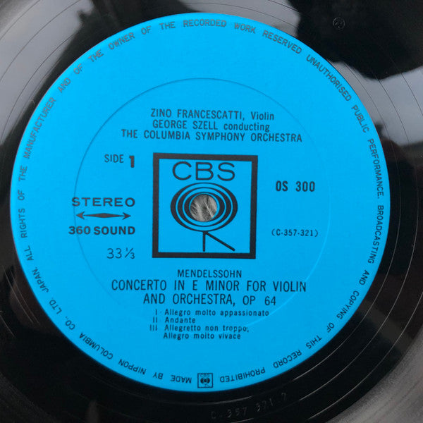 Zino Francescatti - Concerto In E Minor For Violin And Orchestra / Symphonie Espagnole (Vinyl, LP, Stereo) Very Good (VG) / Good Plus (G+)