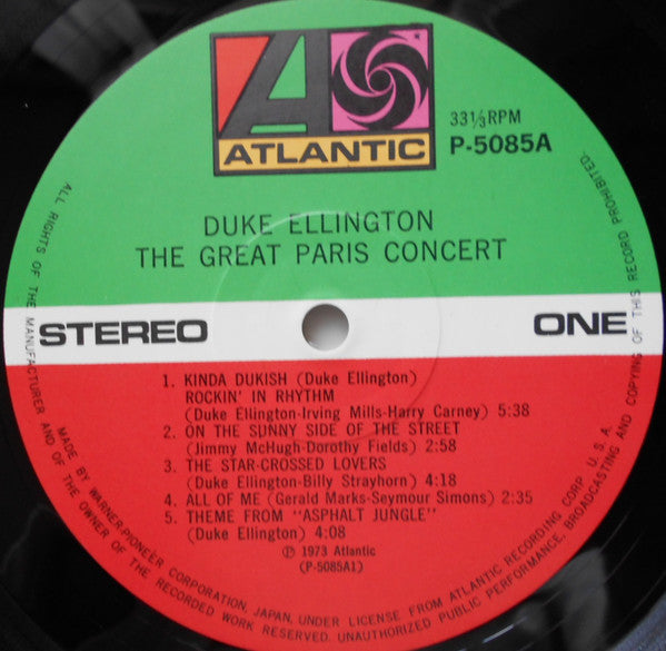 Duke Ellington And His Orchestra - The Great Paris Concert (2xVinyl, LP, Album) Very Good Plus (VG+) / Very Good (VG)