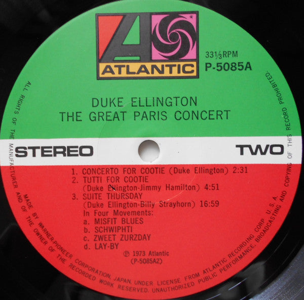 Duke Ellington And His Orchestra - The Great Paris Concert (2xVinyl, LP, Album) Very Good Plus (VG+) / Very Good Plus (VG+)