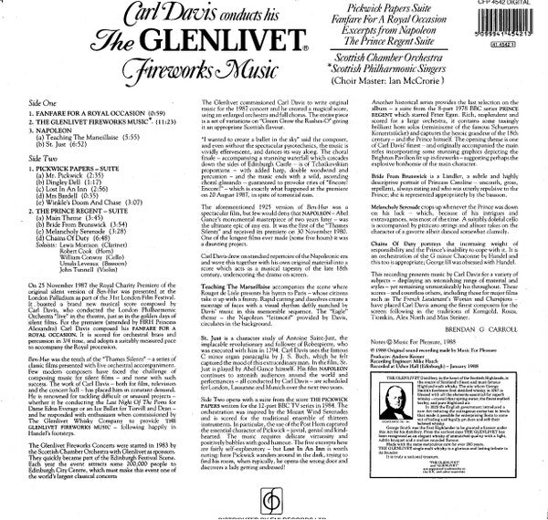 Carl Davis (5) - Carl Davis Conducts His The Glenlivet Fireworks & Other Music (Vinyl, LP) Near Mint (NM or M-) / Very Good Plus (VG+)