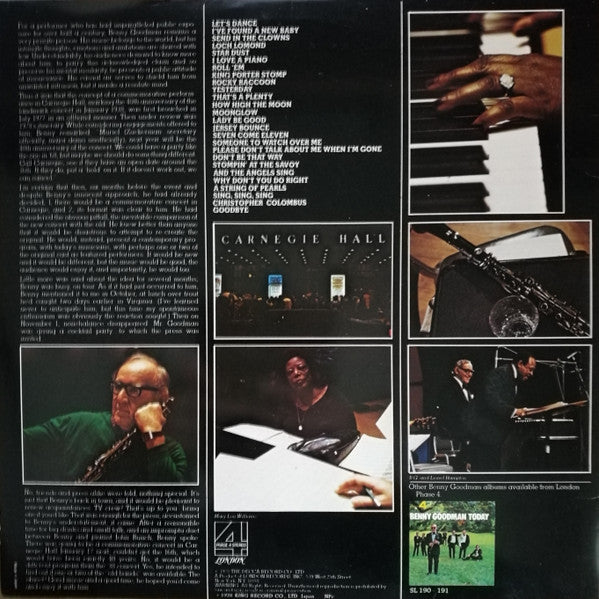 Benny Goodman - Live At Carnegie Hall 40th Anniversary Concert (Vin...