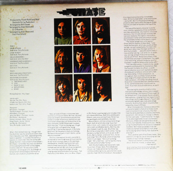 Chase (5) - Chase (Vinyl, LP, Album, Quadraphonic)