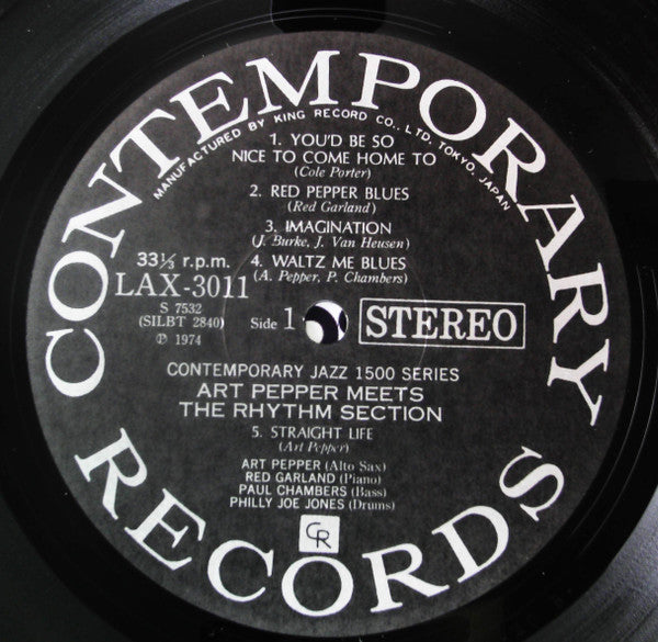 Art Pepper - Art Pepper Meets The Rhythm Section (Vinyl, LP, Album, Limited Edition, Reissue, Stereo) Very Good (VG) / Very Good Plus (VG+)