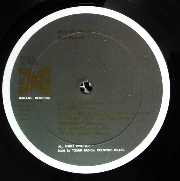 Bud Powell - Bud In Paris (Vinyl, LP, Reissue, Mono) Very Good Plus (VG+) / Very Good Plus (VG+)