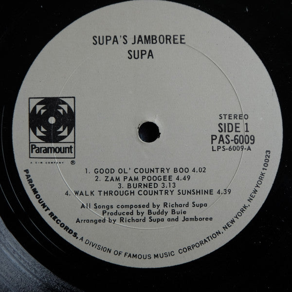 Richard Supa - Supa's Jamboree (Vinyl, LP, Album, Stereo) Very Good (VG) / Very Good (VG)