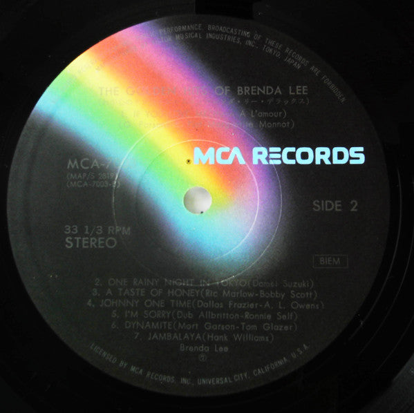 Brenda Lee - The Golden Hits Of Brenda Lee (Vinyl, LP, Compilation, Reissue) Good Plus (G+) / Very Good (VG)