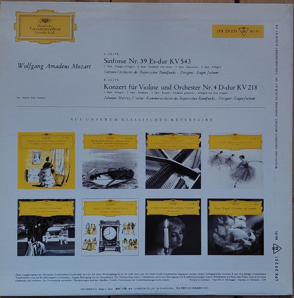 Wolfgang Amadeus Mozart - Sinfonie Es-dur KV 543 / Violinkonzert D-dur KV 218 (Vinyl, LP, Compilation, Reissue, Mono) Near Mint (NM or M-) / Near Mint (NM or M-)