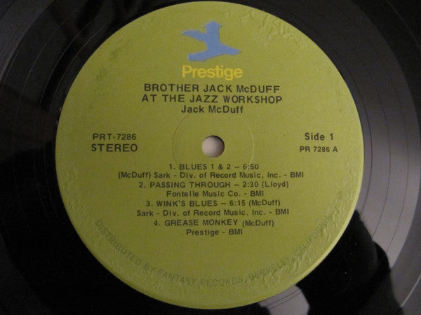 The Brother Jack McDuff Quartet - Brother Jack At The Jazz Workshop Live! (Vinyl, LP, Album, Stereo) Very Good (VG) / Very Good (VG)
