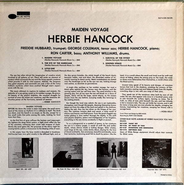 Herbie Hancock - Maiden Voyage (Vinyl, LP, Album, Reissue, Stereo) Very Good (VG) / Very Good Plus (VG+)