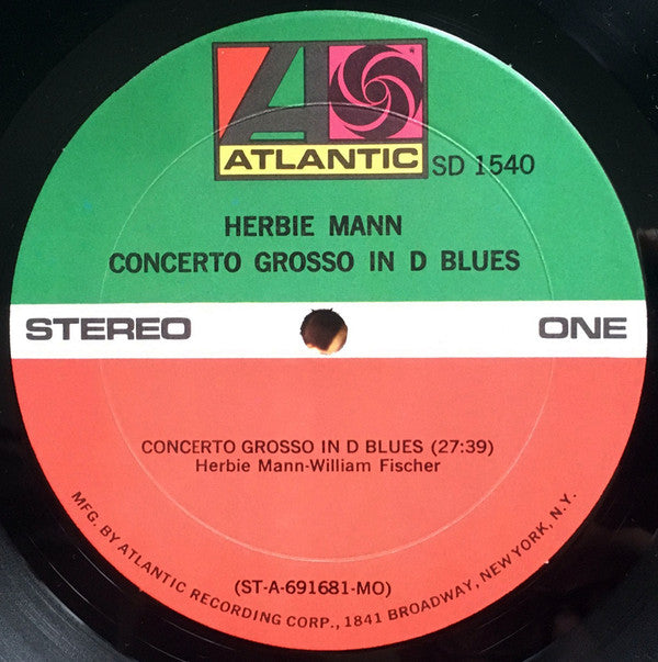 Herbie Mann - Concerto Grosso In D Blues (Vinyl, LP, Album, Stereo) Very Good (VG) / Very Good (VG)