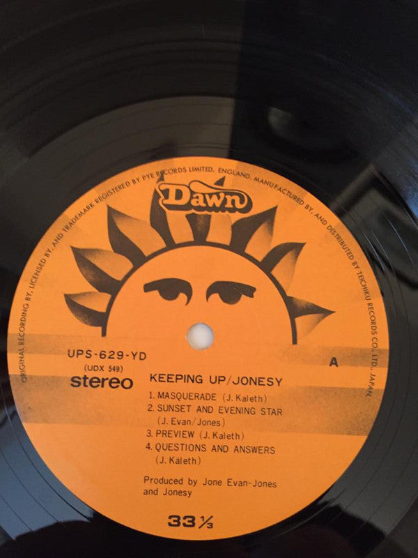 Jonesy (2) - Keeping Up... (Vinyl, LP, Album, Stereo) Very Good Plus (VG+) / Very Good Plus (VG+)