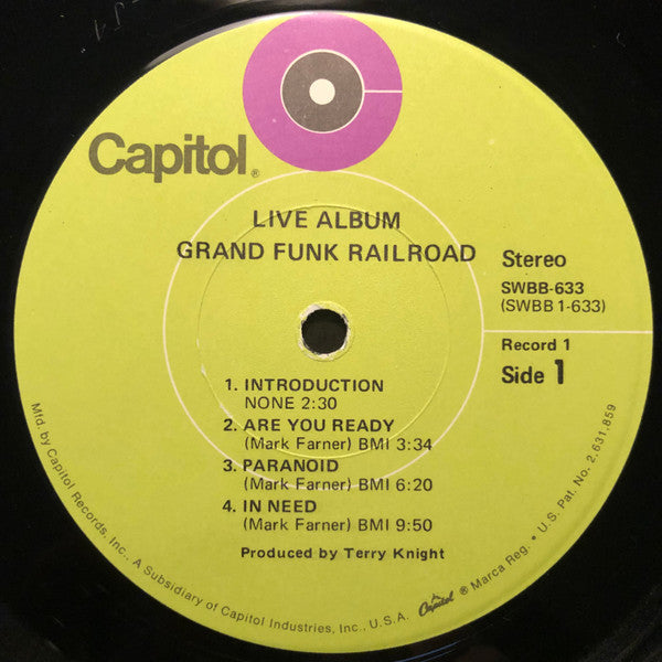 Grand Funk Railroad - Live Album (2xVinyl, LP, Album) Good Plus (G+) / Very Good (VG)