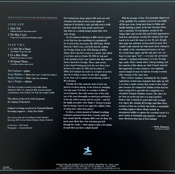 Red Garland - Satin Doll (Vinyl, LP, Stereo) Very Good Plus (VG+) / Very Good (VG)