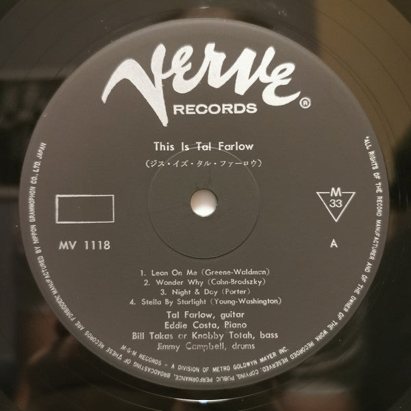 Tal Farlow - This Is Tal Farlow (Vinyl, LP, Album, Reissue, Mono) Very Good (VG) / Very Good (VG)