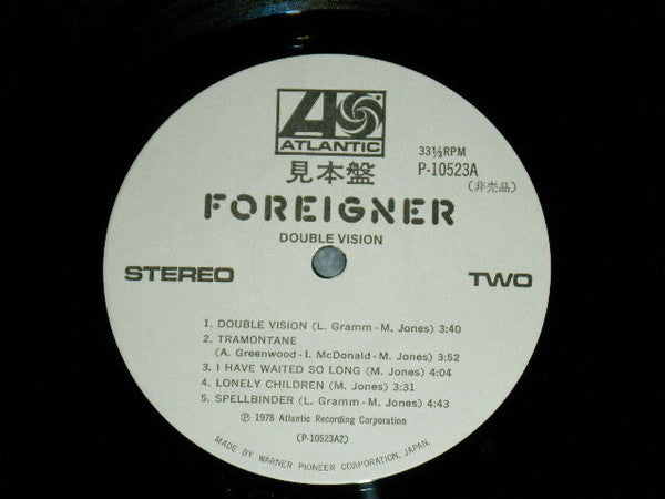 Foreigner - Double Vision (Vinyl, LP, Album, Promo) Very Good Plus (VG+) / Very Good (VG)