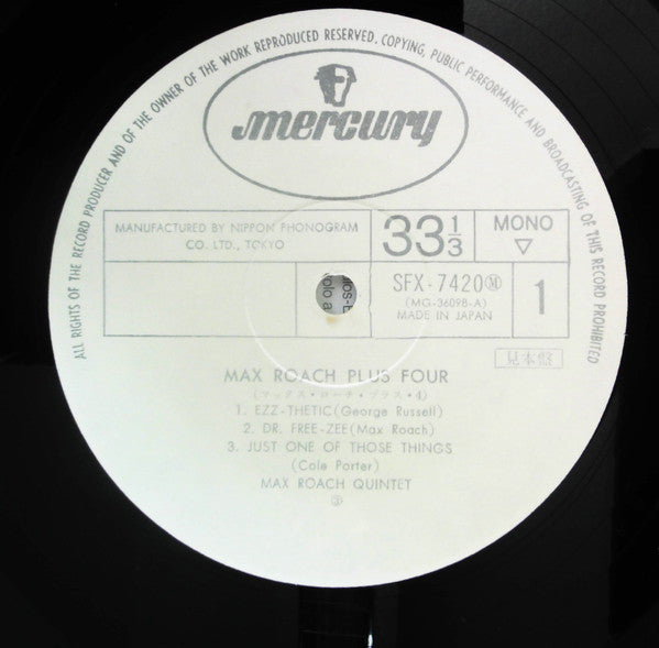 Max Roach - +4 (Vinyl, LP, Promo, Reissue, Mono) Very Good (VG) / Good Plus (G+)