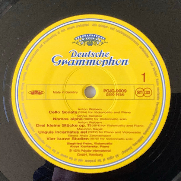 Siegfried Palm - Zeitgenössische Cellomusik (Vinyl, LP, Stereo) Near Mint (NM or M-) / Very Good Plus (VG+)