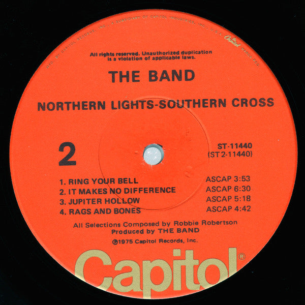 The Band - Northern Lights-Southern Cross (Vinyl, LP, Album) Good Plus (G+) / Very Good (VG)