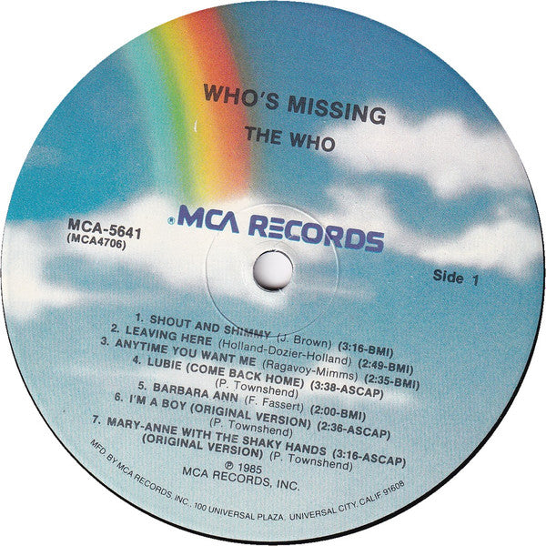 The Who - Who's Missing (Vinyl, LP, Compilation, Reissue) Very Good (VG) / Very Good Plus (VG+)