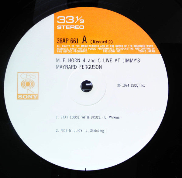 Maynard Ferguson - M.F. Horn 4&5: Live At Jimmy's (2xVinyl, LP, Album, Reissue, Stereo) Very Good Plus (VG+) / Very Good Plus (VG+)