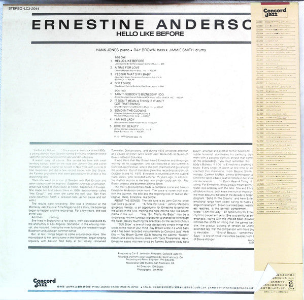 Ernestine Anderson - Hello Like Before (Vinyl, LP, Album, Reissue, Stereo) Very Good (VG) / Very Good (VG)