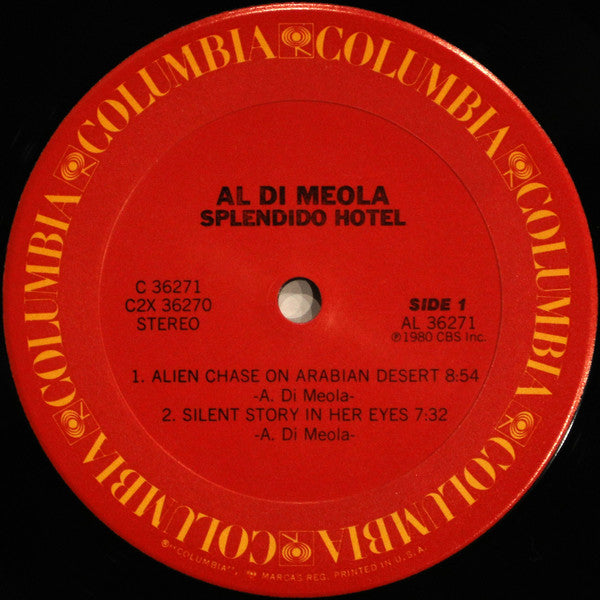 Al Di Meola - Splendido Hotel (2xVinyl, LP, Album, Stereo) Very Good (VG) / Very Good Plus (VG+)