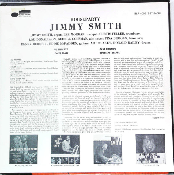 Jimmy Smith - House Party (Vinyl, LP, Album, Stereo) Very Good (VG) / Very Good (VG)