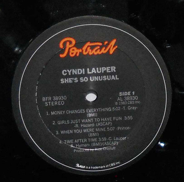 Cyndi Lauper - She's So Unusual (Vinyl, LP, Album, Stereo) Good Plus (G+) / Very Good (VG)