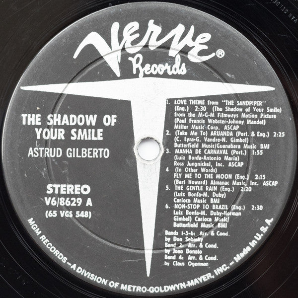 Astrud Gilberto - The Shadow Of Your Smile (Vinyl, LP, Album, Stereo) Very Good (VG) / Good (G)