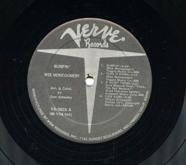 Wes Montgomery - Bumpin' (Vinyl, LP, Album, Reissue, Stereo) Good Plus (G+) / Fair (F)