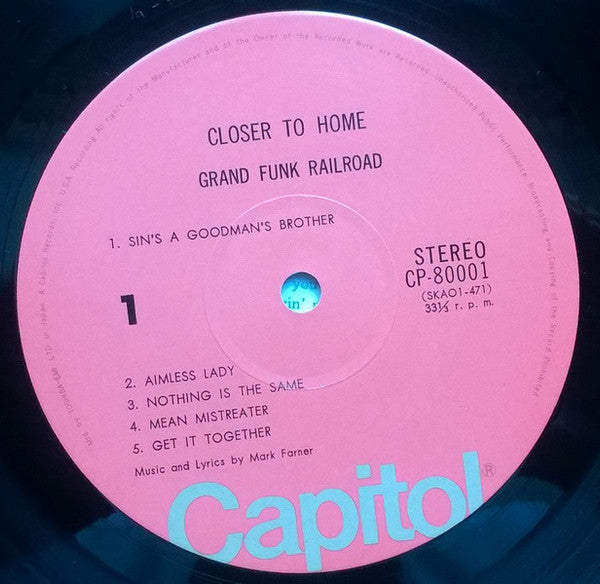 Grand Funk Railroad - Closer To Home (Vinyl, LP, Album, Reissue) Very Good Plus (VG+) / Very Good (VG)