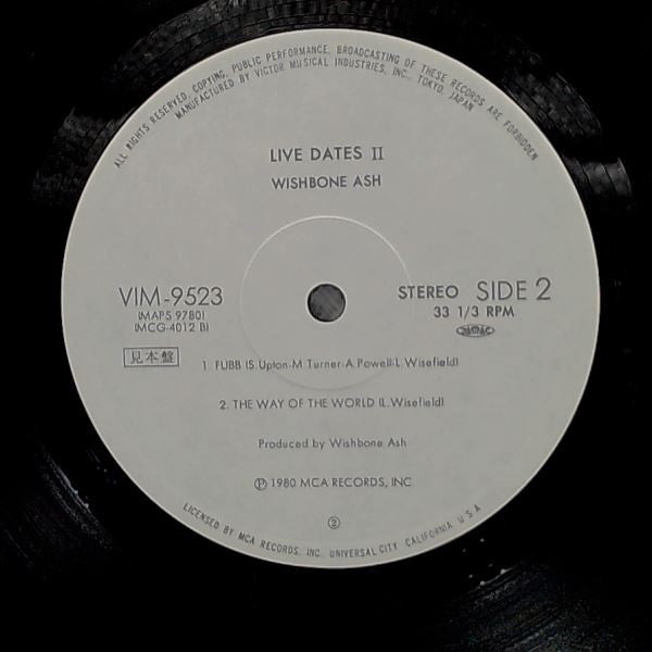 Wishbone Ash - Live Dates Volume Two (2xVinyl, LP, Album, Promo, Stereo) Very Good Plus (VG+) / Near Mint (NM or M-)