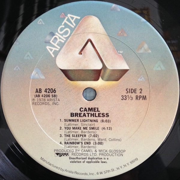Camel - Breathless (Vinyl, LP, Album) Good Plus (G+) / Good Plus (G+)
