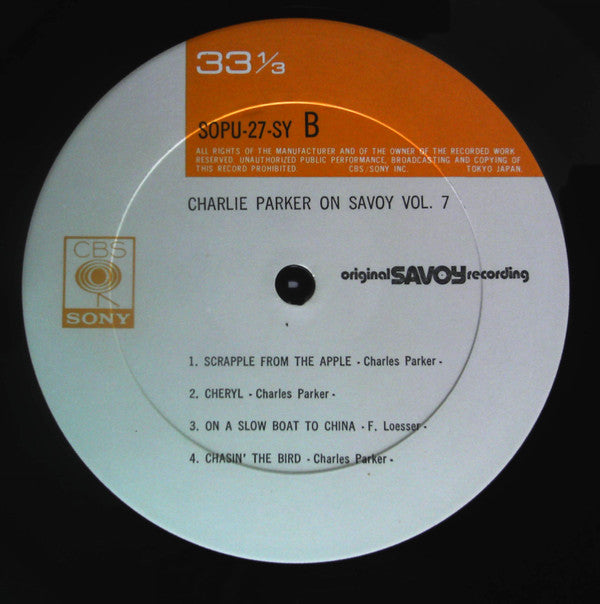 Charlie Parker - Charlie Parker On Savoy Vol. 7 (Vinyl, LP, Compilation, Reissue, Mono) Very Good Plus (VG+) / Very Good Plus (VG+)