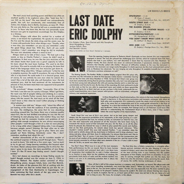 Eric Dolphy - Last Date (Vinyl, LP, Reissue, Stereo)