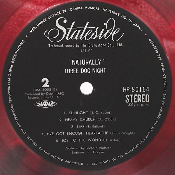 Three Dog Night - Naturally (Vinyl, LP, Album, Stereo) Very Good Plus (VG+) / Very Good (VG)
