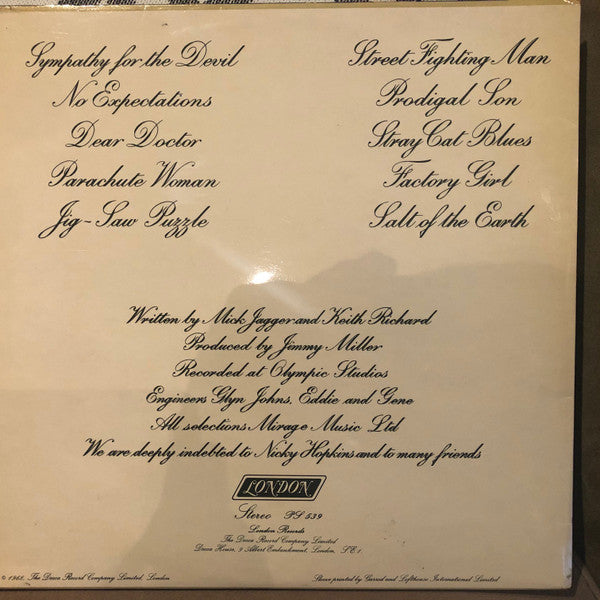 The Rolling Stones - Beggars Banquet (Vinyl, LP, Stereo) Very Good Plus (VG+) / Good Plus (G+)