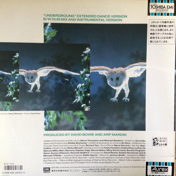 David Bowie - Underground (Extended Dance Mix) (Vinyl, 12", 45 RPM,...