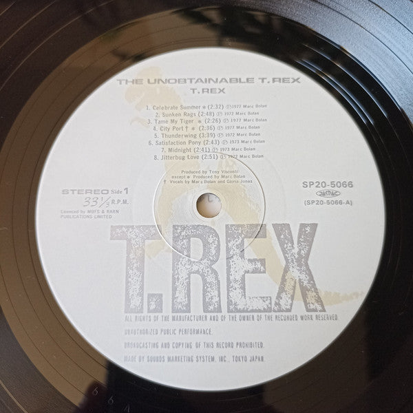 T. Rex - The Unobtainable T. Rex (Vinyl, LP, Compilation, Stereo) Very Good Plus (VG+) / Very Good (VG)
