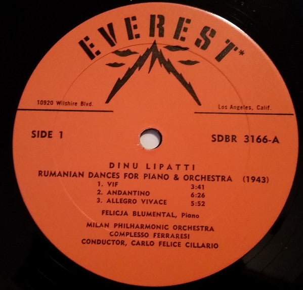 Dinu Lipatti - Concerto In Classical Style / Op. 3. Rumanian Dances For Piano And Orchestra (Vinyl, LP, Stereo) Very Good Plus (VG+) / Very Good Plus (VG+)