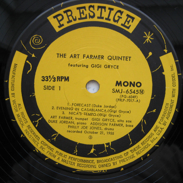Art Farmer Quintet - Art Farmer Quintet Featuring Gigi Gryce (Vinyl, LP, Reissue, Mono) Very Good Plus (VG+) / Very Good (VG)