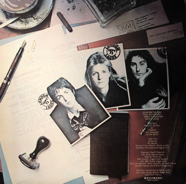 Wings (2) - Band On The Run (Vinyl, LP, Album, Reissue, Stereo) Very Good Plus (VG+) / Very Good (VG)