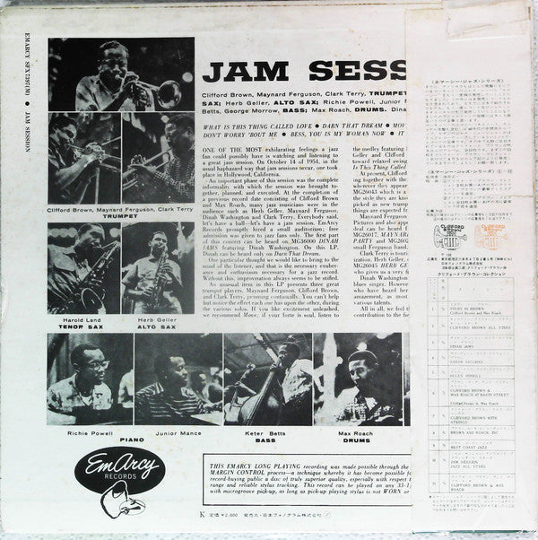 Various - Jam Session (Vinyl, LP, Promo, Mono) Very Good (VG) / Good Plus (G+)