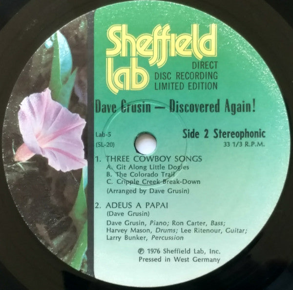 Dave Grusin - Discovered Again! (Vinyl, LP, Album, Limited Edition, Stereo) Very Good Plus (VG+) / Very Good (VG)