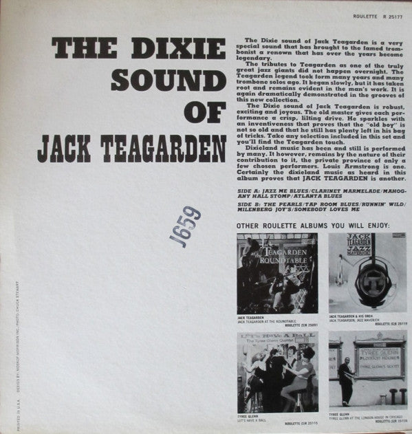 Jack Teagarden - The Dixie Sound Of Jack Teagarden (Vinyl, LP, Album, Mono) Very Good (VG) / Very Good Plus (VG+)