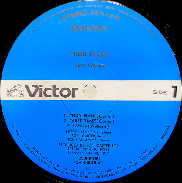 Ron Carter - Third Plane (Vinyl, LP, Album, Stereo) Good Plus (G+) / Very Good Plus (VG+)