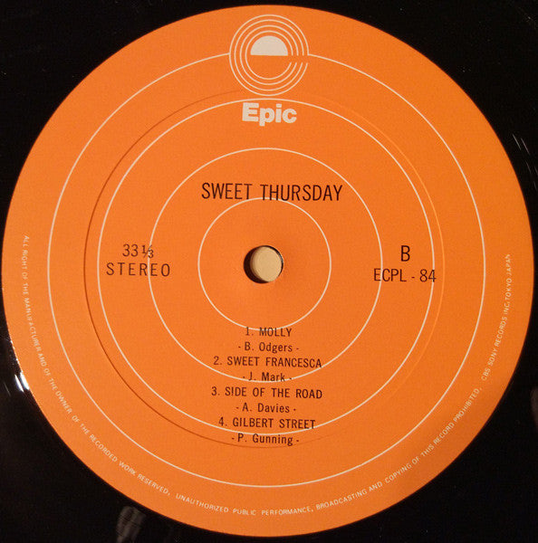 Sweet Thursday - Sweet Thursday (Vinyl, LP, Album, Stereo) Very Good Plus (VG+) / Very Good (VG)