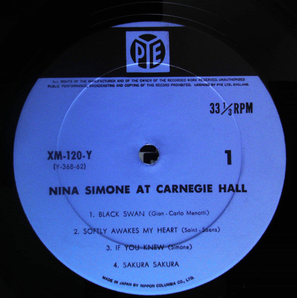 Nina Simone - At Carnegie Hall (Vinyl, LP, Album, Mono) Very Good Plus (VG+) / Very Good Plus (VG+)