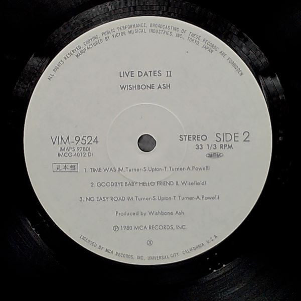 Wishbone Ash - Live Dates Volume Two (2xVinyl, LP, Album, Promo, Stereo) Very Good Plus (VG+) / Near Mint (NM or M-)